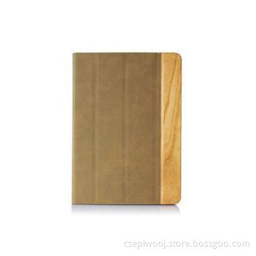 Foldable Kids iPad Air Leather Folio / Wood and Genuineh Le